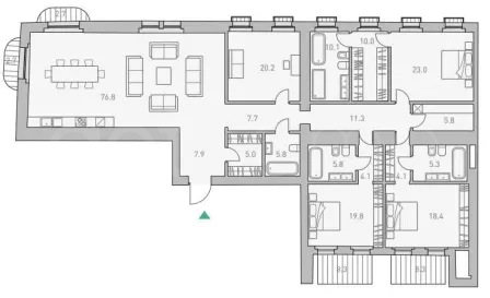 Продажа квартиры площадью 247.7 м² 5 этаж в Бунин по адресу Хамовники, Плющиха ул., 37